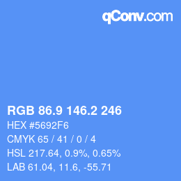Color code: RGB 86.9 146.2 246 | qconv.com