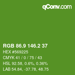 カラーコード: RGB 86.9 146.2 37 | qconv.com