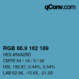 カラーコード: RGB 86.9 162 189 | qconv.com