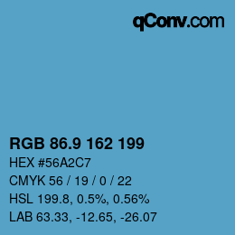 カラーコード: RGB 86.9 162 199 | qconv.com