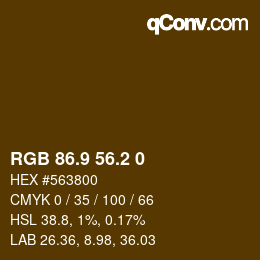 Color code: RGB 86.9 56.2 0 | qconv.com
