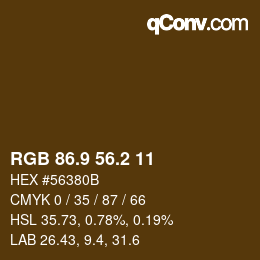 Color code: RGB 86.9 56.2 11 | qconv.com