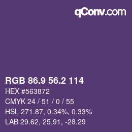 カラーコード: RGB 86.9 56.2 114 | qconv.com