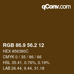 Color code: RGB 86.9 56.2 12 | qconv.com
