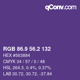 Color code: RGB 86.9 56.2 132 | qconv.com