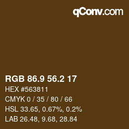 カラーコード: RGB 86.9 56.2 17 | qconv.com