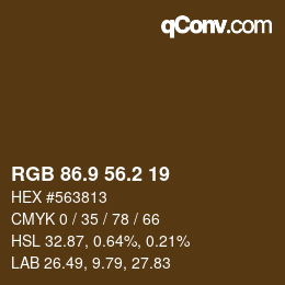 Color code: RGB 86.9 56.2 19 | qconv.com
