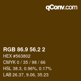 カラーコード: RGB 86.9 56.2 2 | qconv.com