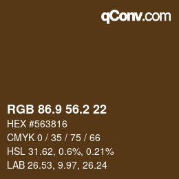 Color code: RGB 86.9 56.2 22 | qconv.com
