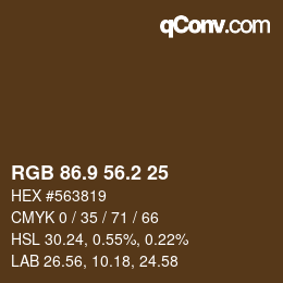 Color code: RGB 86.9 56.2 25 | qconv.com