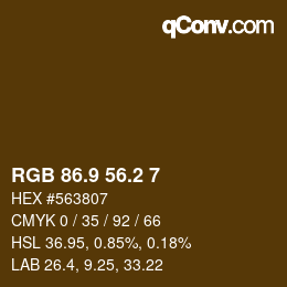 Color code: RGB 86.9 56.2 7 | qconv.com