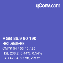 カラーコード: RGB 86.9 90 190 | qconv.com