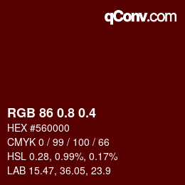 カラーコード: RGB 86 0.8 0.4 | qconv.com