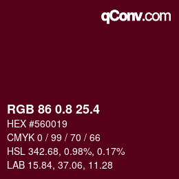 カラーコード: RGB 86 0.8 25.4 | qconv.com