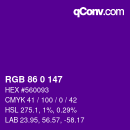 Color code: RGB 86 0 147 | qconv.com