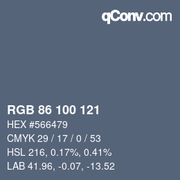 Color code: RGB 86 100 121 | qconv.com