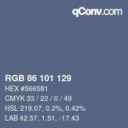 カラーコード: RGB 86 101 129 | qconv.com