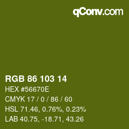 Color code: RGB 86 103 14 | qconv.com