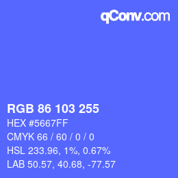 Color code: RGB 86 103 255 | qconv.com