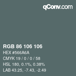 Farbcode: RGB 86 106 106 | qconv.com