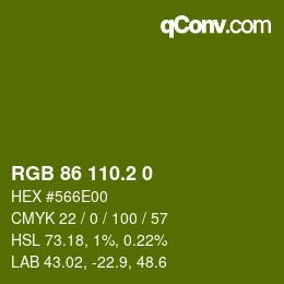 カラーコード: RGB 86 110.2 0 | qconv.com