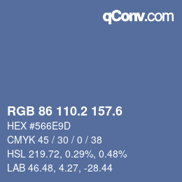 カラーコード: RGB 86 110.2 157.6 | qconv.com