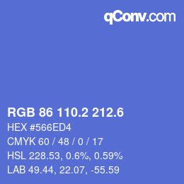 カラーコード: RGB 86 110.2 212.6 | qconv.com