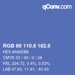 カラーコード: RGB 86 110.6 182.6 | qconv.com