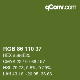 カラーコード: RGB 86 110 37 | qconv.com