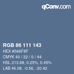 Color code: RGB 86 111 143 | qconv.com