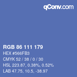 Farbcode: RGB 86 111 179 | qconv.com