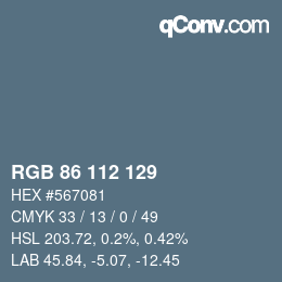 Color code: RGB 86 112 129 | qconv.com