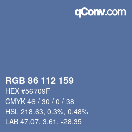 Farbcode: RGB 86 112 159 | qconv.com