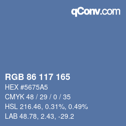 颜色代码: RGB 86 117 165 | qconv.com