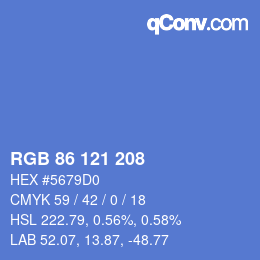 カラーコード: RGB 86 121 208 | qconv.com