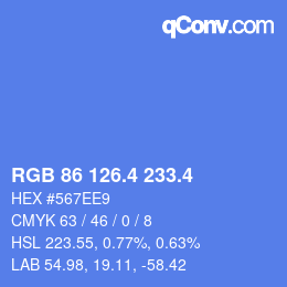 カラーコード: RGB 86 126.4 233.4 | qconv.com