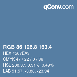 カラーコード: RGB 86 126.8 163.4 | qconv.com