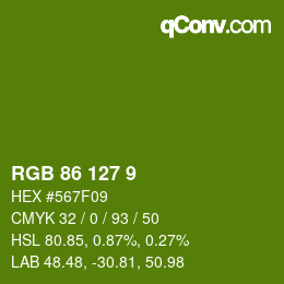 カラーコード: RGB 86 127 9 | qconv.com