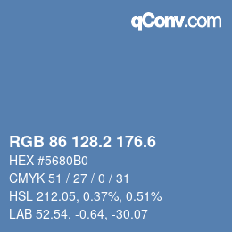 カラーコード: RGB 86 128.2 176.6 | qconv.com