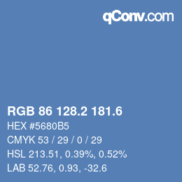 カラーコード: RGB 86 128.2 181.6 | qconv.com