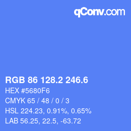 カラーコード: RGB 86 128.2 246.6 | qconv.com