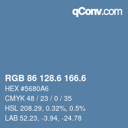 カラーコード: RGB 86 128.6 166.6 | qconv.com