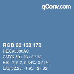 Color code: RGB 86 128 172 | qconv.com