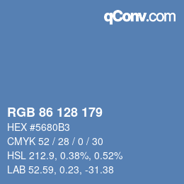 Farbcode: RGB 86 128 179 | qconv.com