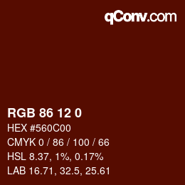 Color code: RGB 86 12 0 | qconv.com