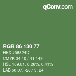 Code couleur: RGB 86 130 77 | qconv.com