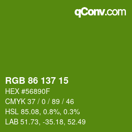 Color code: RGB 86 137 15 | qconv.com