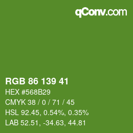 Farbcode: RGB 86 139 41 | qconv.com