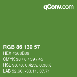 Color code: RGB 86 139 57 | qconv.com