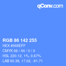 Color code: RGB 86 142 255 | qconv.com